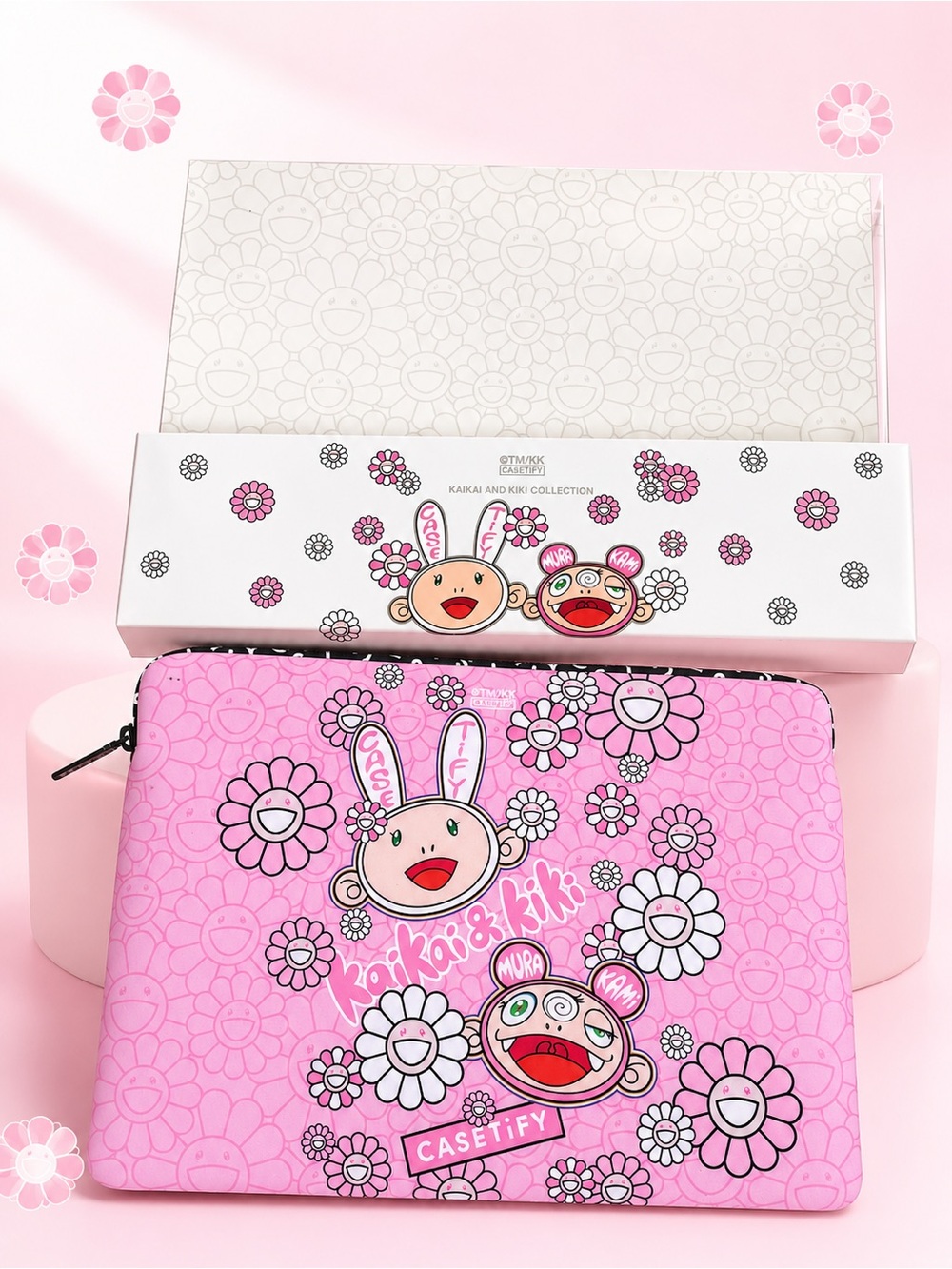 Takashi Murakami x CASETiFY Kaikai Kiki Laptop Sleeve 13” Pink Rare Collab